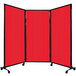 Versare Red Poly Quick-Wall Folding Portable Room Divider Main Thumbnail 1