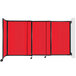Versare Red Poly Wall-Mounted StraightWall Sliding Room Divider Main Thumbnail 1