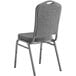 Lancaster Table & Seating Gray Fabric Crown Back Stackable Banquet Chair with Silver Vein Frame Main Thumbnail 4