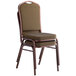 Lancaster Table & Seating Brown Pattern Fabric Crown Back Stackable Banquet Chair with Copper Vein Frame Main Thumbnail 5