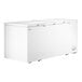 A white Galaxy commercial chest freezer with two lids.