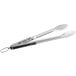OXO Good Grips stainless steel grilling tongs with white handles.