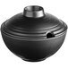 A black GET Nara melamine bowl with a lid.