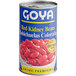 A case of Goya red kidney beans with blue labels and red lids.