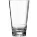 An Arcoroc SAN plastic beverage glass with a clear bottom.