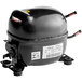 An Avantco 110V black air compressor with two pipes.
