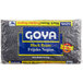 A close up of a Goya 4 lb. bag of black beans.