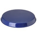 A blue melamine serving tray with a white background.