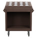 Cambro TDCR12131 Dark Brown Tray and Dish Cart with Cutlery Rack and Protective Vinyl Cover Main Thumbnail 3