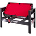 A red and black pool table with a Triumph 45-6730 red cover.