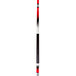 A Mizerak neon red and black billiard cue stick.