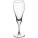 An Acopa Select clear tulip wine glass.