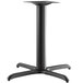 A Lancaster Table & Seating Excalibur black metal table base with a pedestal column.