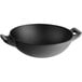 An American Metalcraft black faux cast iron melamine serving bowl with handles.