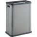 A dark gray Rubbermaid rectangular waste container with shell design on the sides.