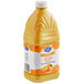 A plastic bottle of Ruby Kist orange juice.