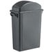 A gray Lavex rectangular trash can with a dome swing lid.