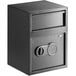 A black steel depository safe with electronic keypad lock.