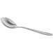 An Acopa Pangea stainless steel bouillon spoon with a silver handle.