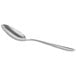 An Acopa Pangea stainless steel spoon with a distressed silver handle on a white background.