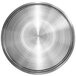 A stainless steel circular platen for DoughXpress dough presses.