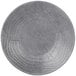A grey Elite Global Solutions Denali melamine plate with a circular pattern.