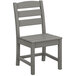 A POLYWOOD Lakeside Slate Grey Dining Side Chair with a seat.