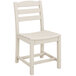 A white POLYWOOD La Casa Cafe dining side chair with a wooden seat