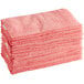A stack of red Unger MicroWipe Pro microfiber cloths.