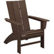 A mahogany POLYWOOD Adirondack chair with armrests.