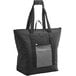 A black and grey Choice jumbo insulated tote bag with a zipper.