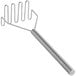A Tablecraft stainless steel square-faced potato masher with a handle.