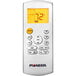The white Pioneer remote control with a display.