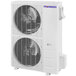 A white rectangular Pioneer ceiling cassette mini split AC / heat pump system with two fans.