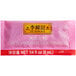 A pink Lee Kum Kee red vinegar seasoning packet with red and white text.