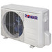 A white Pioneer ductless mini split machine with a fan.