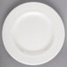 A Homer Laughlin Kensington Ameriwhite bright white china plate with a pattern on it.