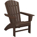 A POLYWOOD mahogany Adirondack chair with armrests.