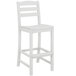 A POLYWOOD La Case Cafe white bar side chair with a seat and seat back.