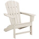 A white POLYWOOD Adirondack chair with armrests.