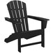 A black POLYWOOD Adirondack chair with armrests.