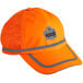 An orange Ergodyne baseball cap with reflective mesh and a grey stripe.