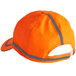 An orange Ergodyne GloWear baseball cap with mesh detailing and a grey stripe.