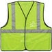A lime yellow Ergodyne safety vest with reflective stripes and tape.