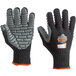 A pair of black and gray Ergodyne ProFlex 9000 anti-vibration gloves with orange accents.