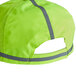 A lime green Ergodyne GloWear baseball cap with grey stripes.