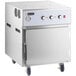 A large square stainless steel Cooking Performance Group SlowPro cook and hold oven with knobs and dials.