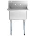 Regency 28" 16-Gauge Stainless Steel One Compartment Commercial Sink with Galvanized Steel Legs and without Drainboard - 23" x 23" x 12" Bowl Main Thumbnail 5