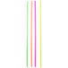 A group of neon colored Choice beverage stirrers.