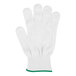 A white Victorinox cut resistant glove with a green band.